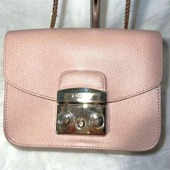 Furla Metropolis Mini Pink Leather Crossbody Bag Women's Chic Accessory - Picture 2 of 13